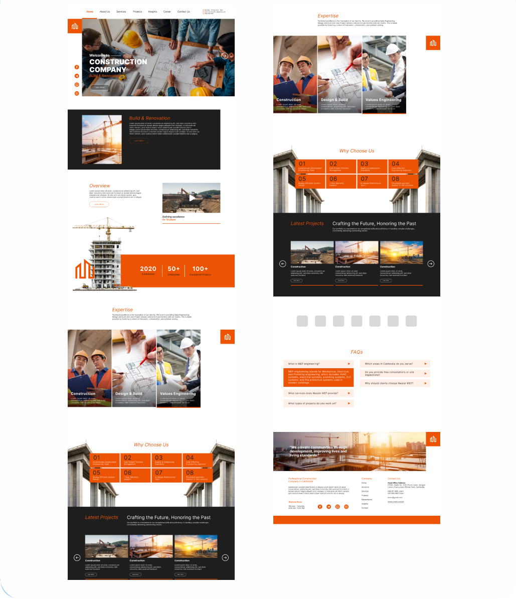 Construction Company Full Website Mockup - Seed Media